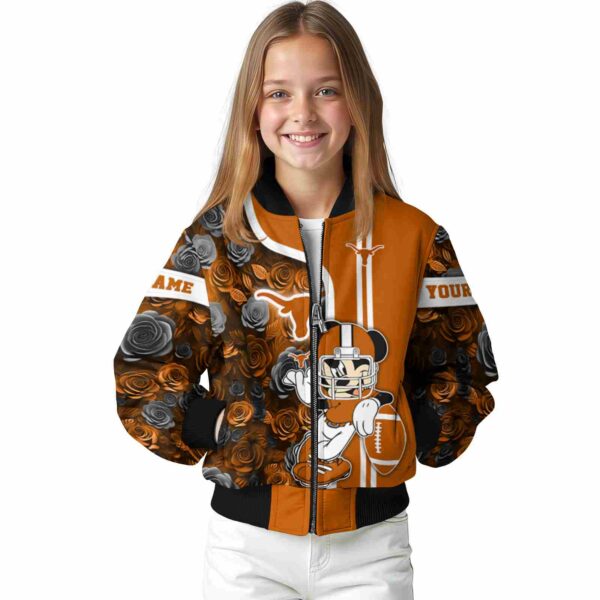 personalized texas longhorns rose mickey orange jacket top rated jacketwow
