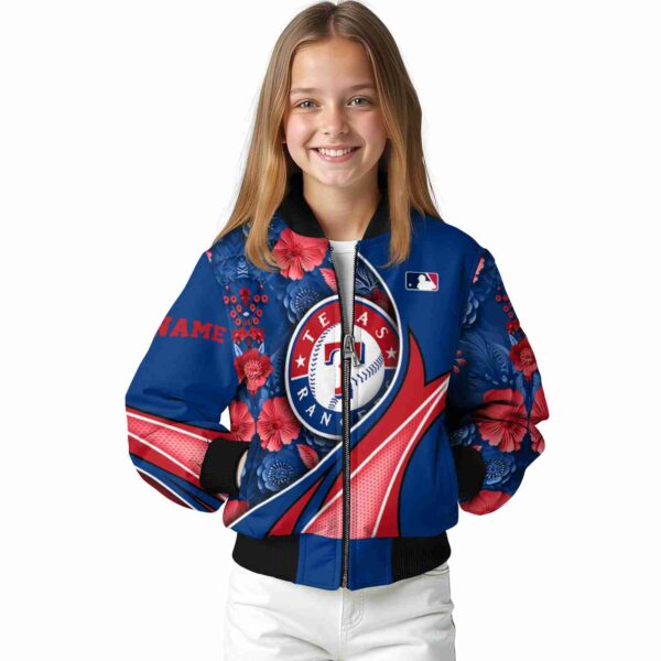 personalized texas rangers floral print blue jacket top rated jacketwow