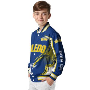 personalized toledo rockets flaming football blue white jacket trendy jacketwow