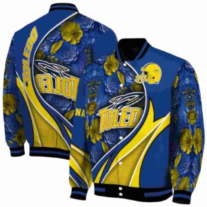 personalized toledo rockets floral print blue jacket fashion forward jacketwow