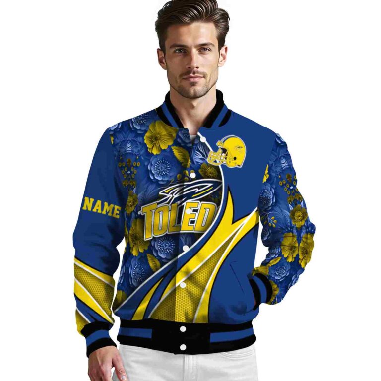 personalized toledo rockets floral print blue jacket high quality jacketwow