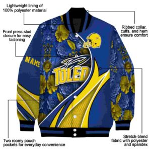 personalized toledo rockets floral print blue jacket new arrival jacketwow