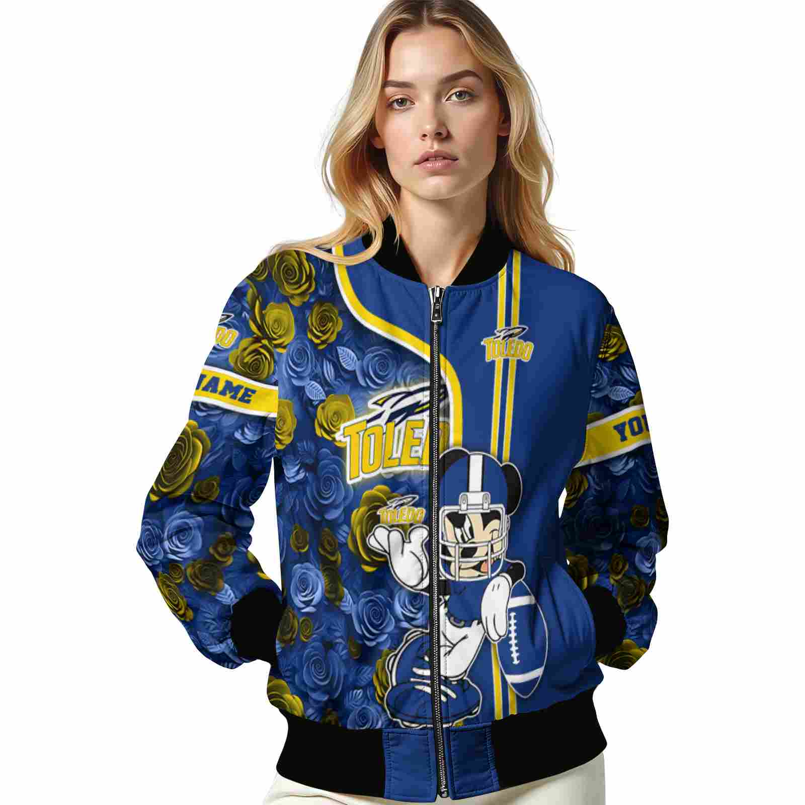 personalized toledo rockets rose mickey blue jacket latest model jacketwow personalized toledo rockets rose mickey blue jacket latest model jacketwow