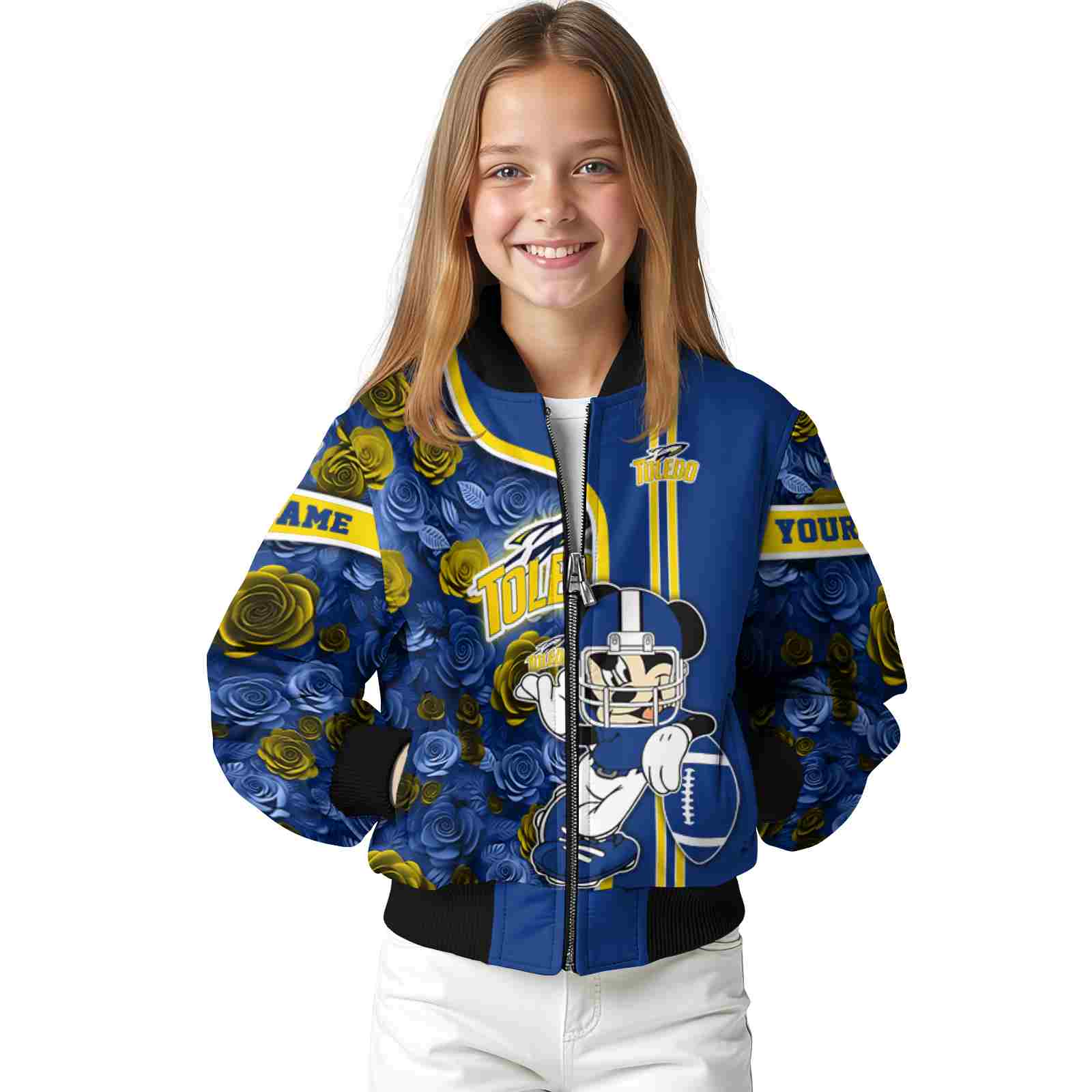 personalized toledo rockets rose mickey blue jacket top rated jacketwow personalized toledo rockets rose mickey blue jacket top rated jacketwow