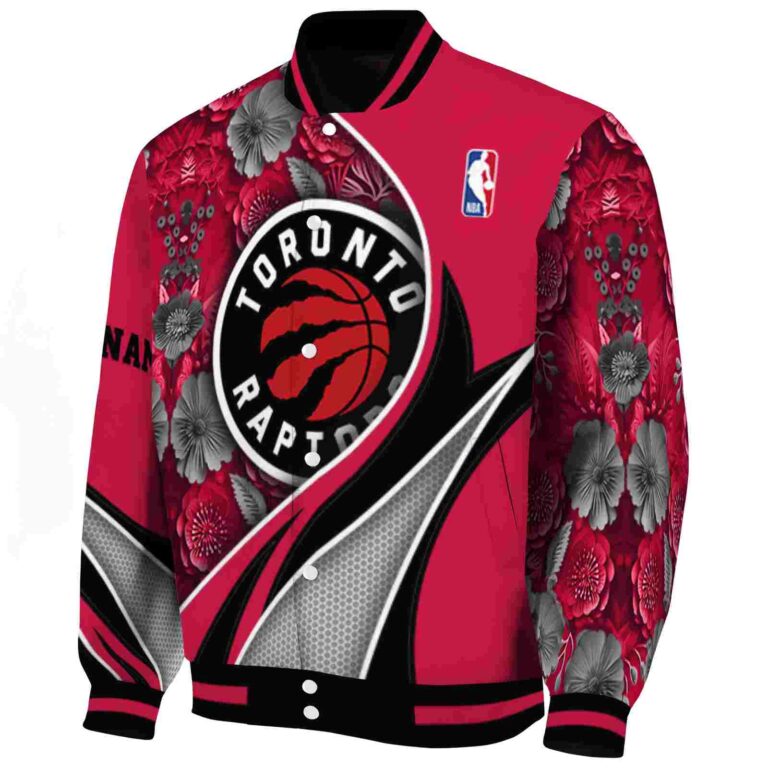 personalized toronto raptors floral print red jacket best selling jacketwow