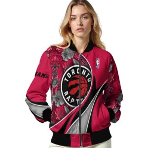 personalized toronto raptors floral print red jacket latest model jacketwow
