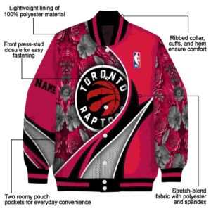 personalized toronto raptors floral print red jacket new arrival jacketwow