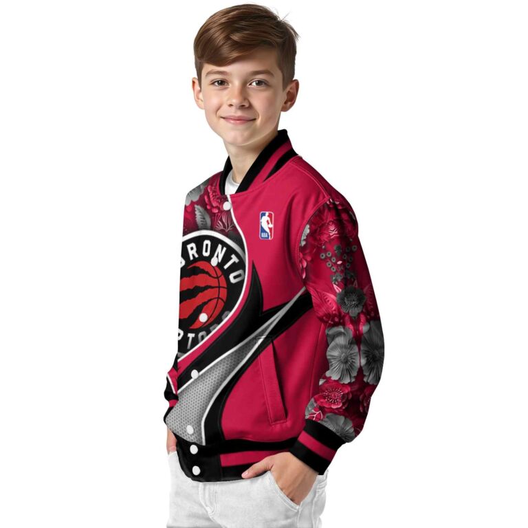 personalized toronto raptors floral print red jacket trendy jacketwow