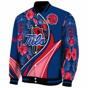 personalized tulsa golden hurricane floral print blue jacket best selling jacketwow