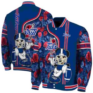 personalized tulsa golden hurricane rose mickey blue jacket fashion forward jacketwow