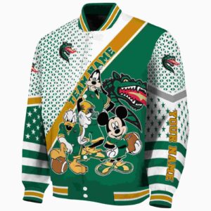 personalized uab blazers mickey donald goofy green white jacket best selling jacketwow