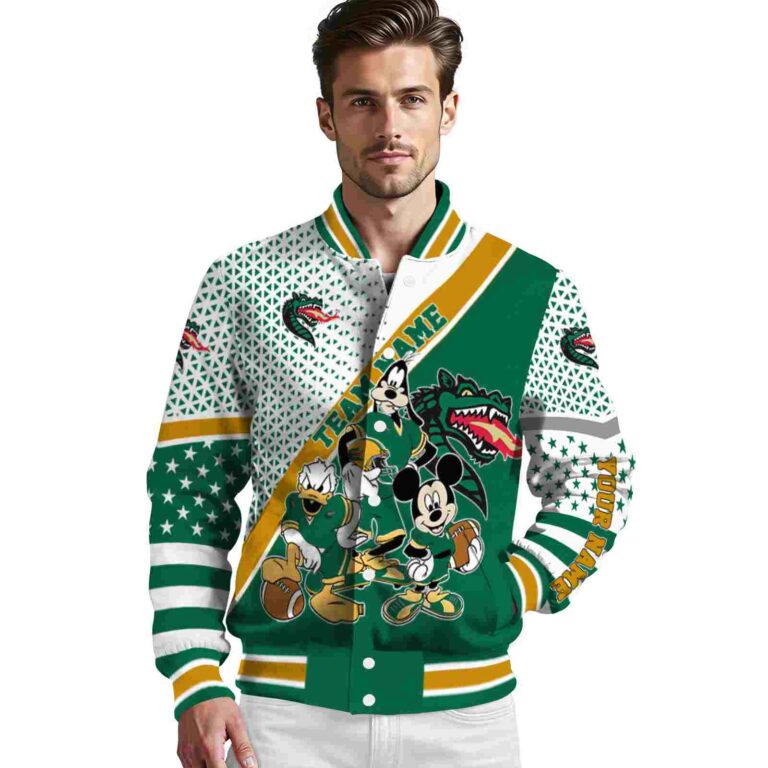 personalized uab blazers mickey donald goofy green white jacket high quality jacketwow