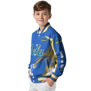 personalized ucla bruins flaming football blue white jacket trendy jacketwow