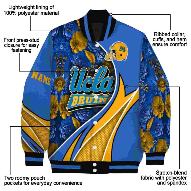 personalized ucla bruins floral print blue jacket new arrival jacketwow