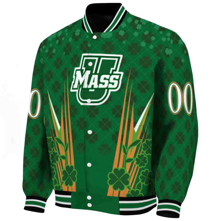personalized umass minutemen shamrock pattern green jacket best selling jacketwow
