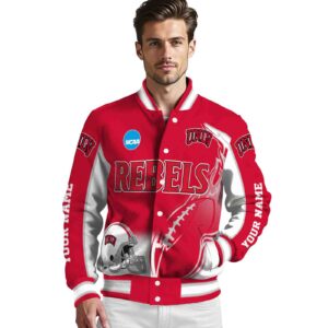 personalized unlv rebels flaming football red white jacket high quality jacketwow