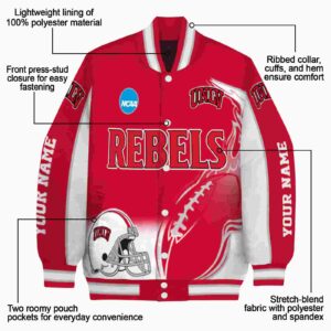 personalized unlv rebels flaming football red white jacket new arrival jacketwow