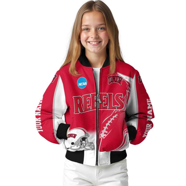 personalized unlv rebels flaming football red white jacket top rated jacketwow