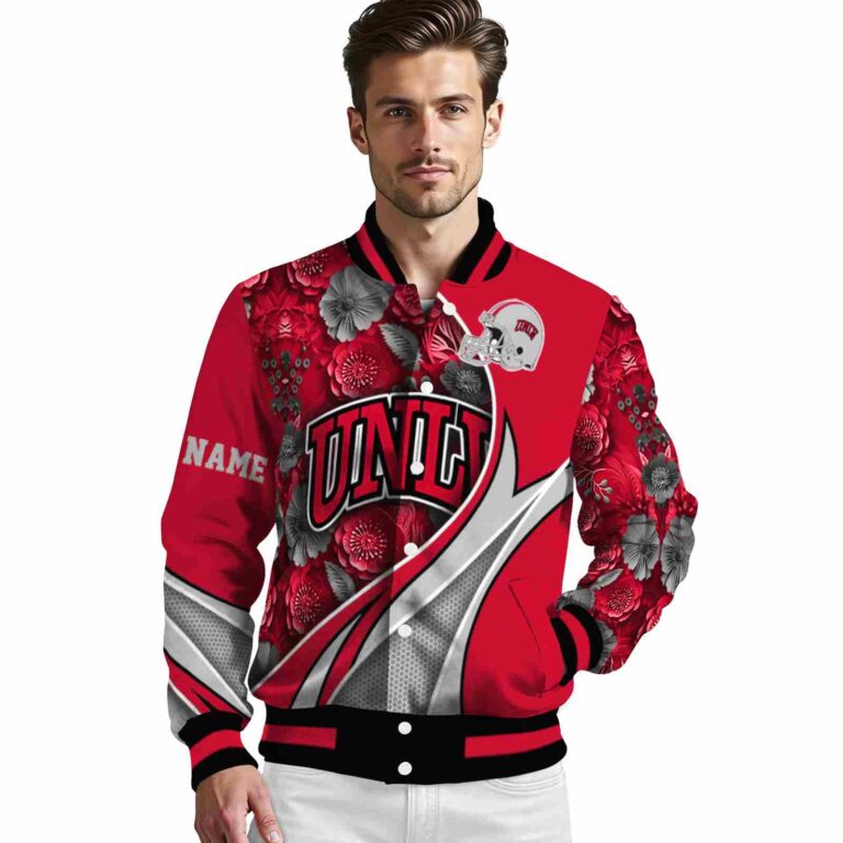 personalized unlv rebels floral print red jacket high quality jacketwow