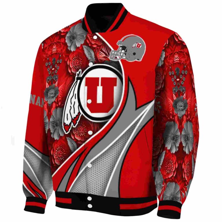 personalized utah utes floral print red jacket best selling jacketwow