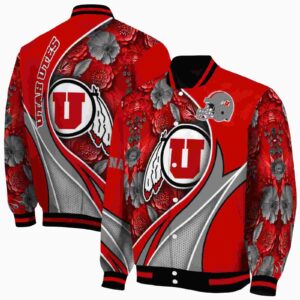 personalized utah utes floral print red jacket fashion forward jacketwow