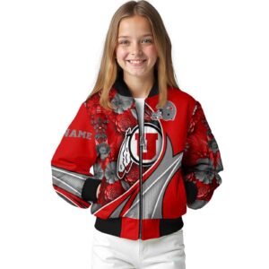 personalized utah utes floral print red jacket top rated jacketwow