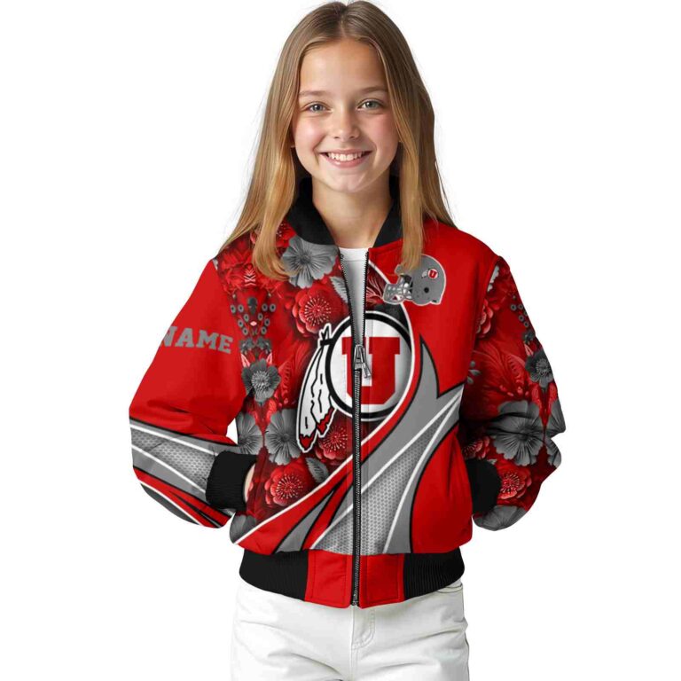 personalized utah utes floral print red jacket top rated jacketwow