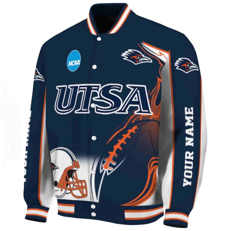 personalized utsa roadrunners flaming football orange white jacket best selling jacketwow