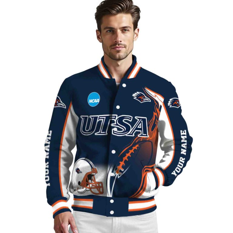 personalized utsa roadrunners flaming football orange white jacket high quality jacketwow