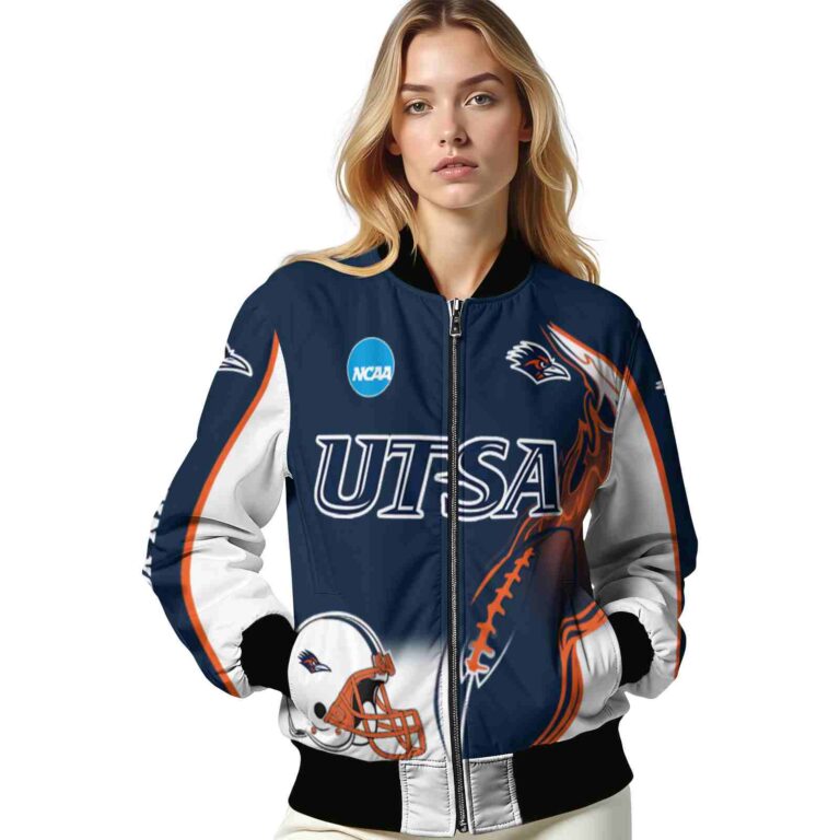 personalized utsa roadrunners flaming football orange white jacket latest model jacketwow