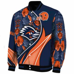 personalized utsa roadrunners floral print orange jacket best selling jacketwow