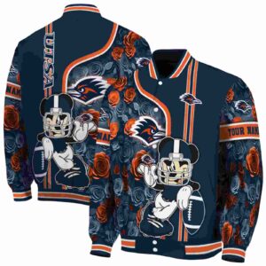 personalized utsa roadrunners rose mickey orange jacket fashion forward jacketwow