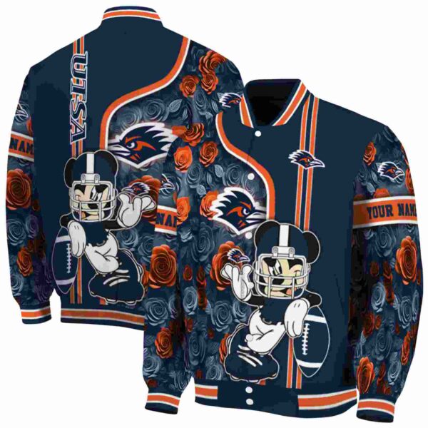 personalized utsa roadrunners rose mickey orange jacket fashion forward jacketwow
