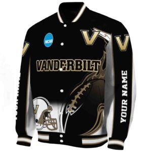 personalized vanderbilt commodores flaming football black white jacket best selling jacketwow