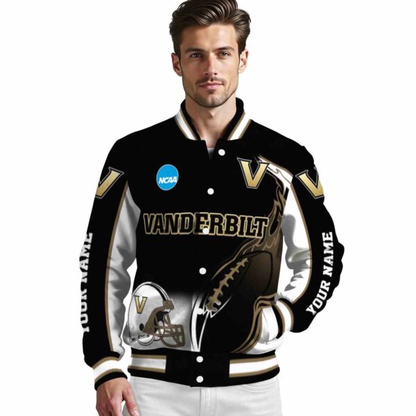 personalized vanderbilt commodores flaming football black white jacket high quality jacketwow