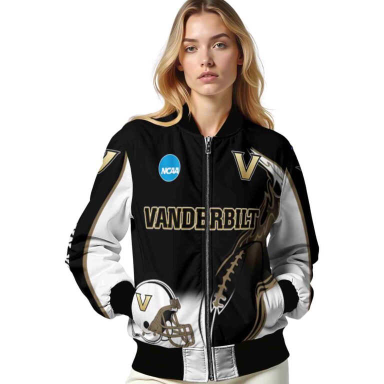 personalized vanderbilt commodores flaming football black white jacket latest model jacketwow