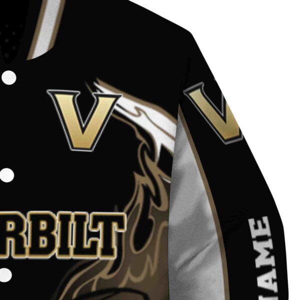 personalized vanderbilt commodores flaming football black white jacket premium grade jacketwow