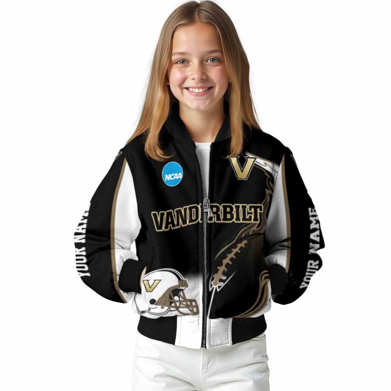personalized vanderbilt commodores flaming football black white jacket top rated jacketwow