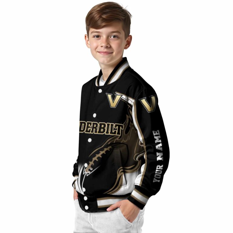 personalized vanderbilt commodores flaming football black white jacket trendy jacketwow