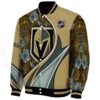 personalized vegas golden knights floral print tan jacket best selling jacketwow