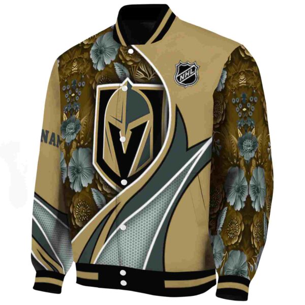 personalized vegas golden knights floral print tan jacket best selling jacketwow