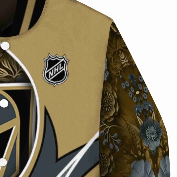 personalized vegas golden knights floral print tan jacket premium grade jacketwow