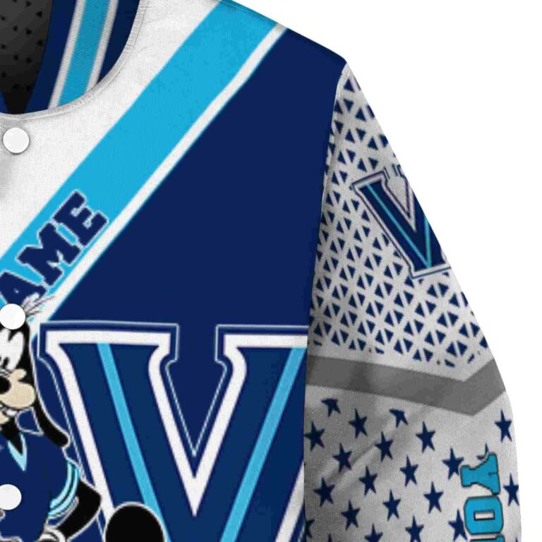personalized villanova wildcats mickey donald goofy navy white jacket premium grade jacketwow