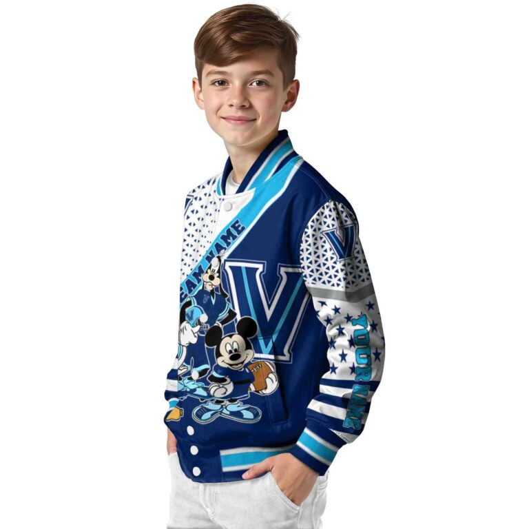 personalized villanova wildcats mickey donald goofy navy white jacket trendy jacketwow