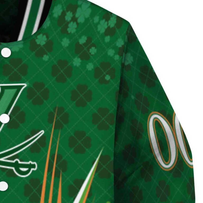 personalized virginia cavaliers shamrock pattern green jacket premium grade jacketwow