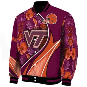 personalized virginia tech hokies floral print maroon jacket best selling jacketwow