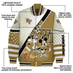 personalized wake forest demon deacons mickey donald goofy gold white jacket best selling jacketwow