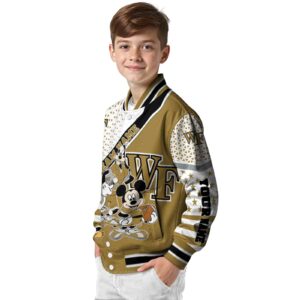 personalized wake forest demon deacons mickey donald goofy gold white jacket trendy jacketwow