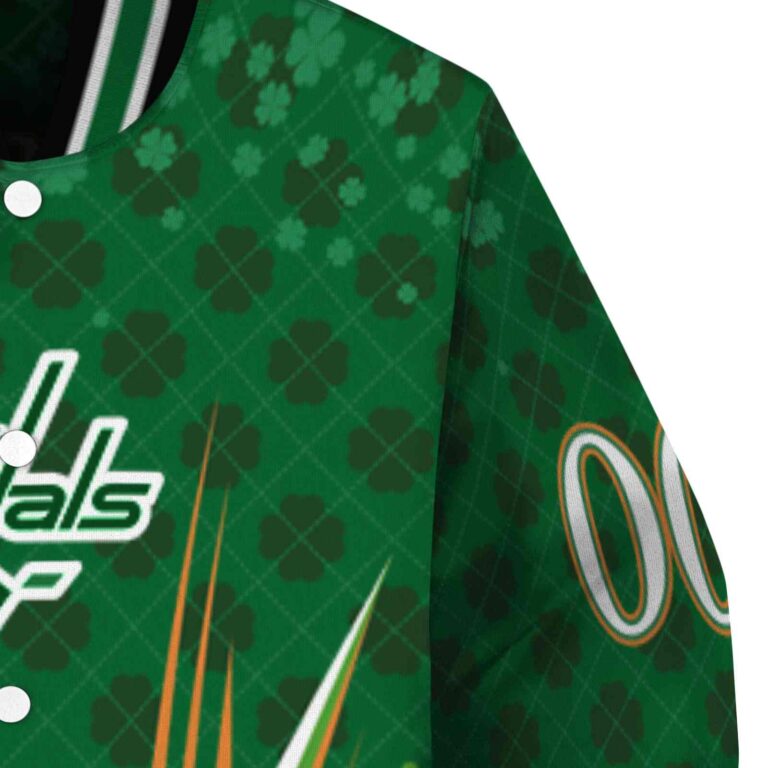 personalized washington capitals shamrock pattern green jacket premium grade jacketwow