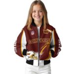 personalized washington commanders flaming football burgundy white jacket best selling jacketwow